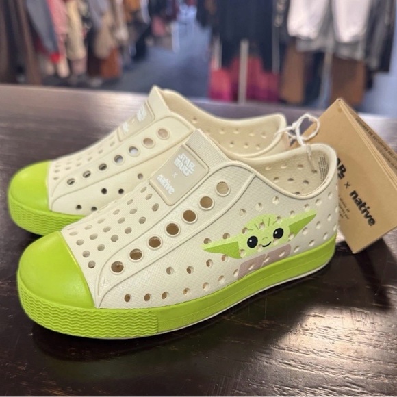 Native Other - Native Kids Sneakers - Lime Green and Cream